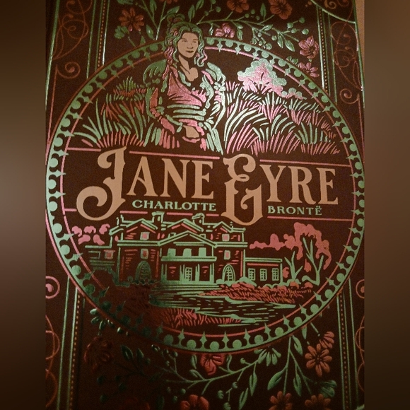 Jane Eyre Decorative Hardcover — Green & Rose Foil Design - Picture 2 of 16